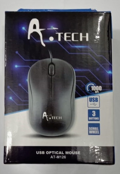 A.tech AT-M126 USB 3D Optical Mouse – Black